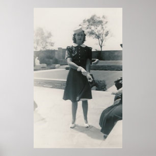 1940 woman with hat poster
