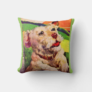 1940s adorable terrier dog cushion