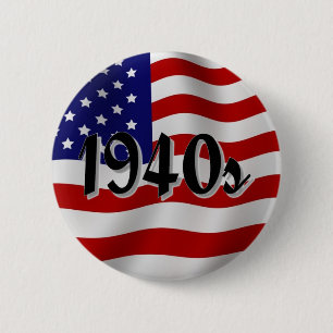 1940s American Flag 6 Cm Round Badge