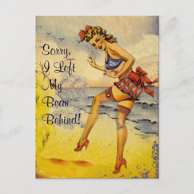 1940s Bathing Beauty Funny Postcard (Front)