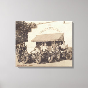 1940's "Biker's Chuck Wagon" photo art Canvas Print
