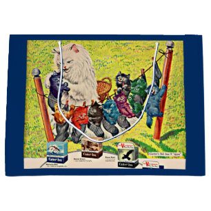 1940s Carter’s Ink ad mama cat and kittens Large Gift Bag