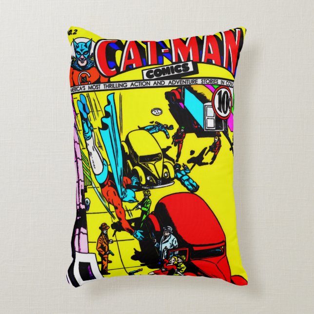 1940's CAT-MAN Comics Pillow (Front(Vertical))