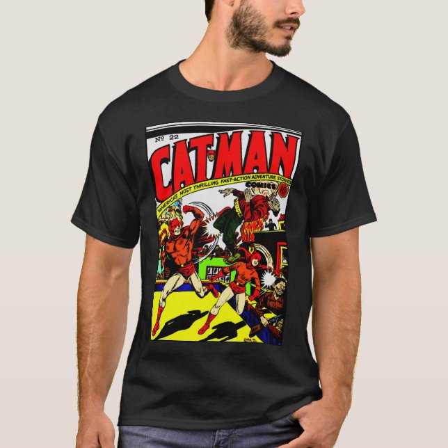 1940's CAT-MAN Comics T-Shirt (Front)