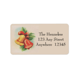 1940s Christmas Bells Label