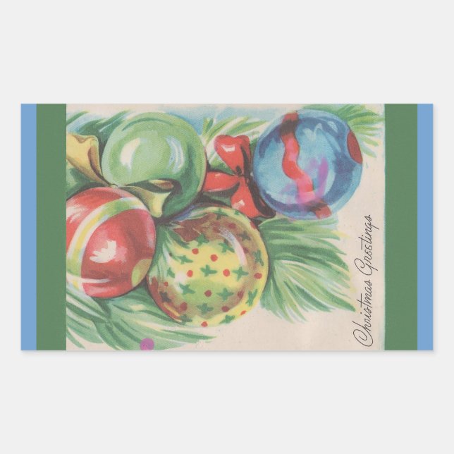 1940s Christmas Ornaments Sticker (Front)