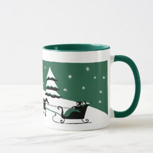 1940s Christmas Snow Scene Mug
