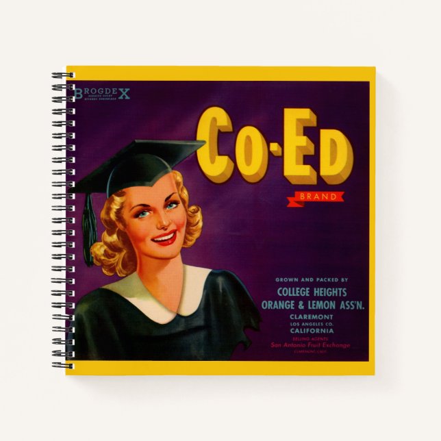 1940s Co-Ed Brand citrus crate label Notebook (Front)