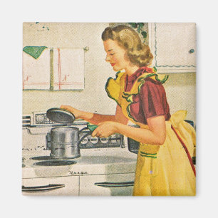 1940s Cooking Housewife Magnet