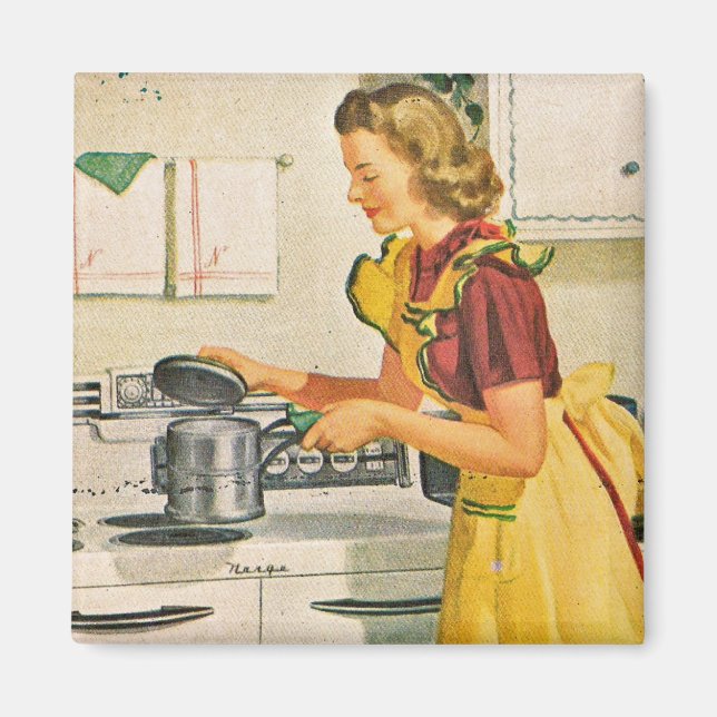 1940s Cooking Housewife Magnet (Front)