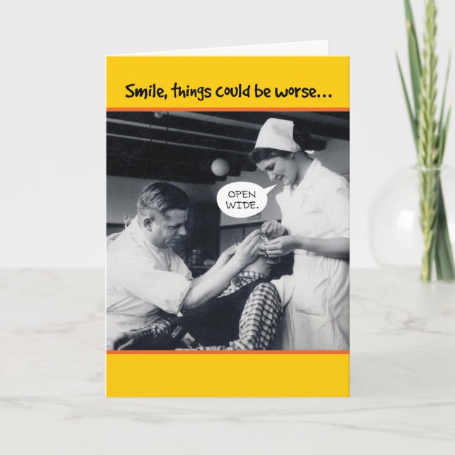 1940s Dentist Things Could Be Worse 50th Birthday Card (Front)