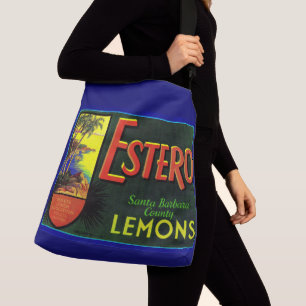 1940s Estero lemons fruit crate label Crossbody Bag