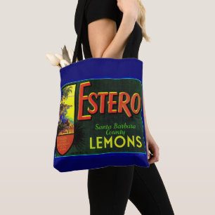 1940s Estero lemons fruit crate label Tote Bag