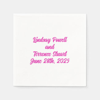 1940's Exotic Magenta Wedding Cocktail  Napkin