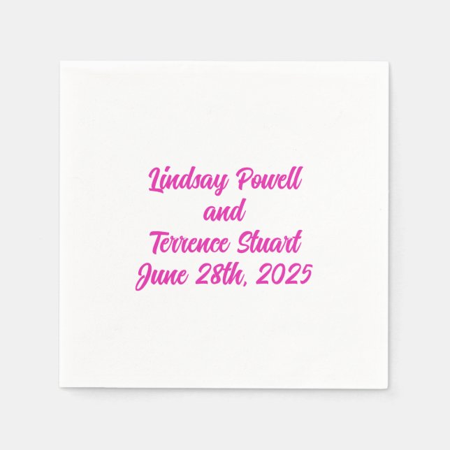 1940's Exotic Magenta Wedding Cocktail  Napkin (Front)