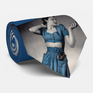 1940s fashion print  tie