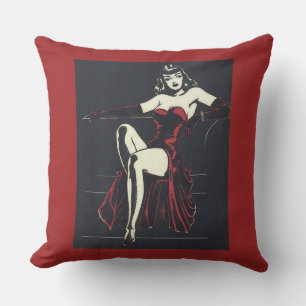 1940s femme fatale cushion