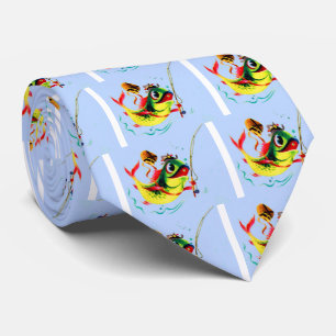 1940s fishing fish tie