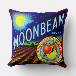 1940s fruit crate label Moonbeam brand citrus Cushion
