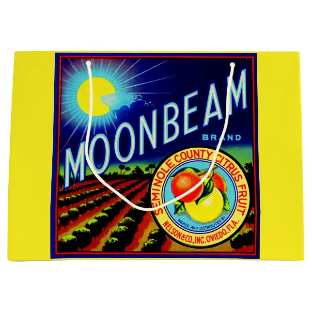 1940s fruit crate label Moonbeam brand citrus Large Gift Bag (Front)