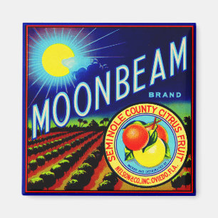 1940s fruit crate label Moonbeam brand citrus Magnet