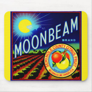 1940s fruit crate label Moonbeam brand citrus Mouse Mat