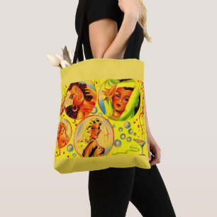 1940s glamour girls print tote bag
