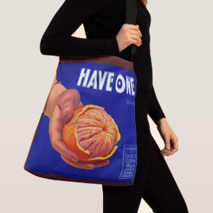 1940s Have One orange crate label print Crossbody Bag