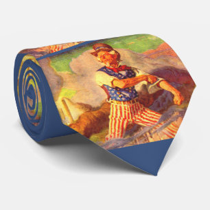 1940s heroic Uncle Sam print Tie