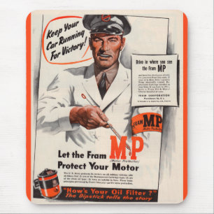 1940s Keep Your Car Running for Victory ad Mouse Mat