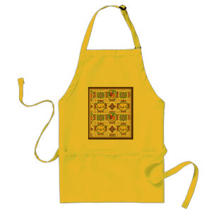 1940s Kitchen Pattern w/Yellow Teapots Standard Apron
