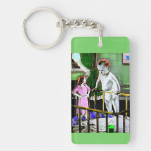 1940s mother and her giant baby key ring