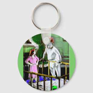 1940s mother and her giant baby key ring