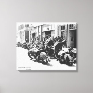 1940's Motorcycle "Street Rally" Wall Art