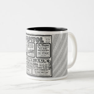 1940s MOVIE LISTING NEWSPAPER AD Two-Tone Coffee Mug