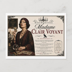 1940s Murder Mystery Madame Clair Voyant Postcard