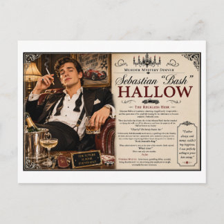 1940s Murder Mystery Sebastian Bash Hallow Postcard