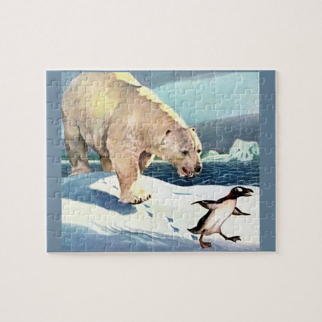 1940s polar bear and penguin jigsaw puzzle (Horizontal)