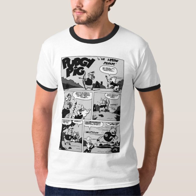 1940's PUDGY Pig ComicStrip T-Shirt (Front)