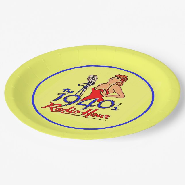 1940s Radio Hour Paper Plate (Angled)