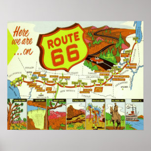 1940's Route 66 Poster