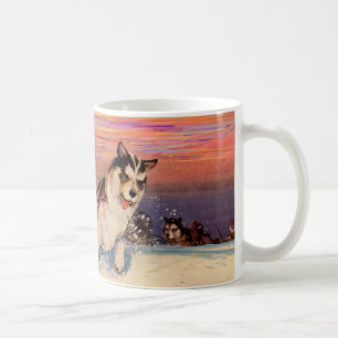 1940s Siberian husky sled dogs doing their thing Coffee Mug