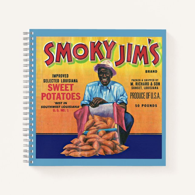 1940s Smoky Jim's sweet potato crate label Notebook (Front)