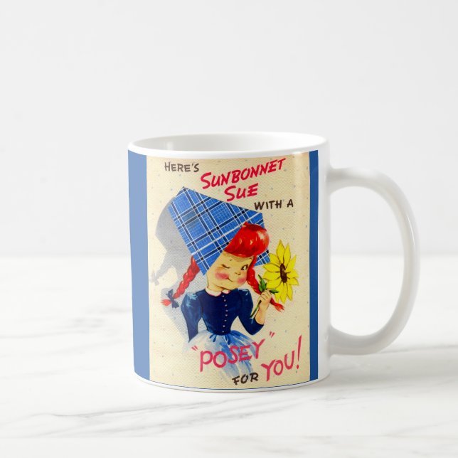 1940s Sunbonnet Sue Has a Posy for You Coffee Mug (Right)