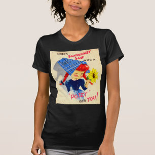 1940s Sunbonnet Sue Has a Posy for You T-Shirt