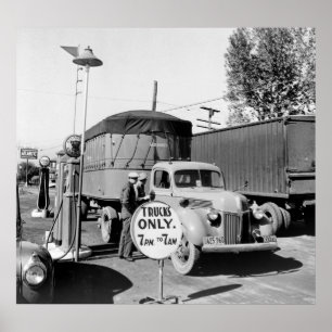 1940s Truck Stop Poster