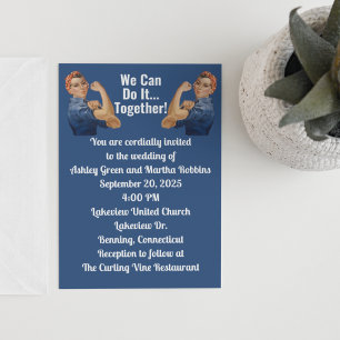 1940's Two Rosies Wedding Invitation