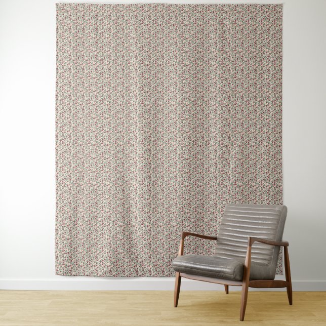 1940s Utility Floral Sprig Pattern Tapestry (In Situ)