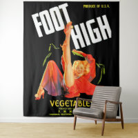1940s vegetable crate label Foot High vegetables