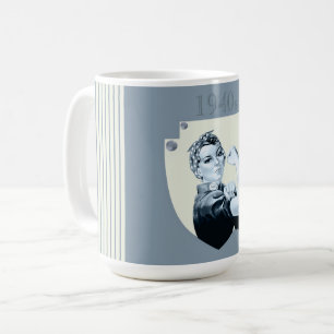 1940s vintage retro 40s war time woman coffee mug